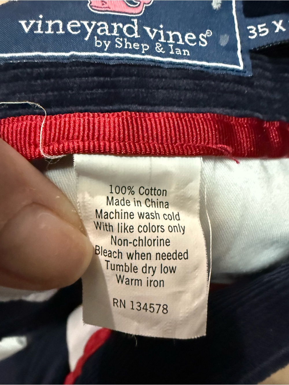 Vineyard Vines Corduroy Pants 35x30 Navy Embroidered Lighthouse Boat Preppy - Picture 7 of 7